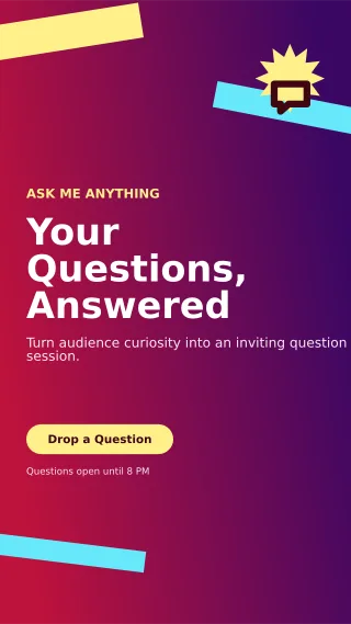 Kinetic Story Q&A Story — editable purple social media template, story / reel