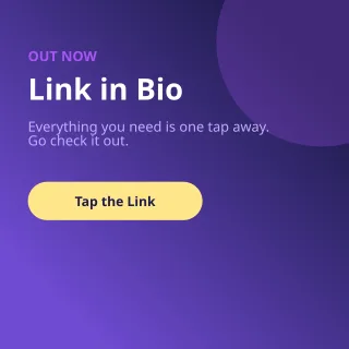 Link in Bio — editable blue social media template, instagram post
