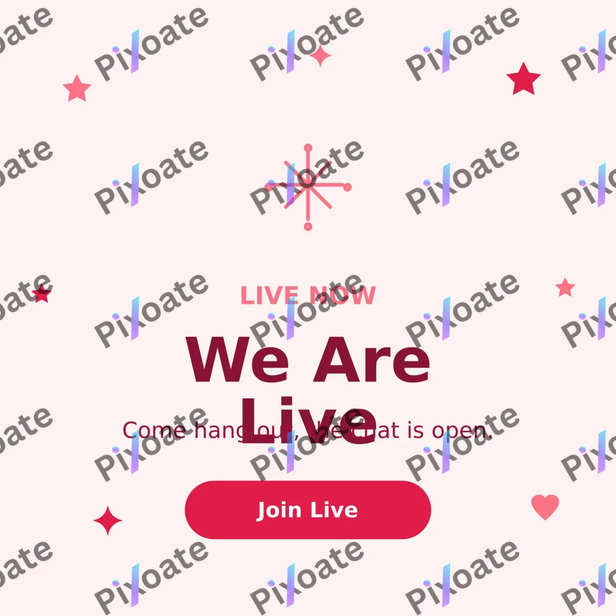 Live Now Live Now — editable white social media template, instagram post