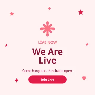 Live Now — editable white social media template, instagram post