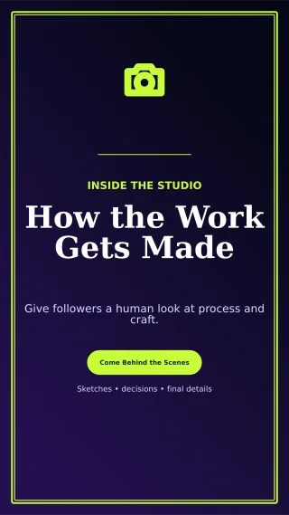 Luxe Behind the Scenes Story — editable black social media template, story / reel