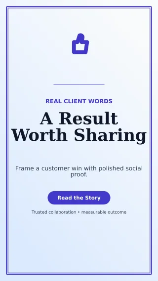Luxe Client Testimonial Story — editable white social media template, story / reel