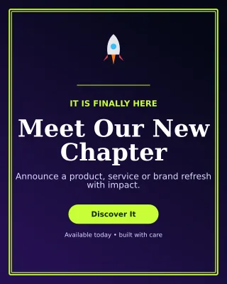 Luxe Launch Announcement Portrait Post — editable black social media template, instagram portrait