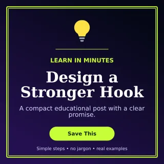 Luxe Mini Tutorial Square Post — editable black social media template, instagram post
