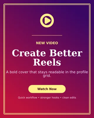 Luxe Reel Cover Portrait Post — editable purple social media template, instagram portrait