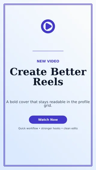 Luxe Reel Cover Story — editable white social media template, story / reel