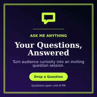 Luxe Story Q&A Square Post — editable black social media template, instagram post