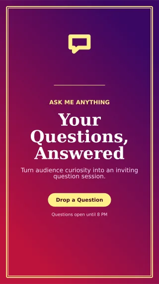 Luxe Story Q&A Story — editable purple social media template, story / reel