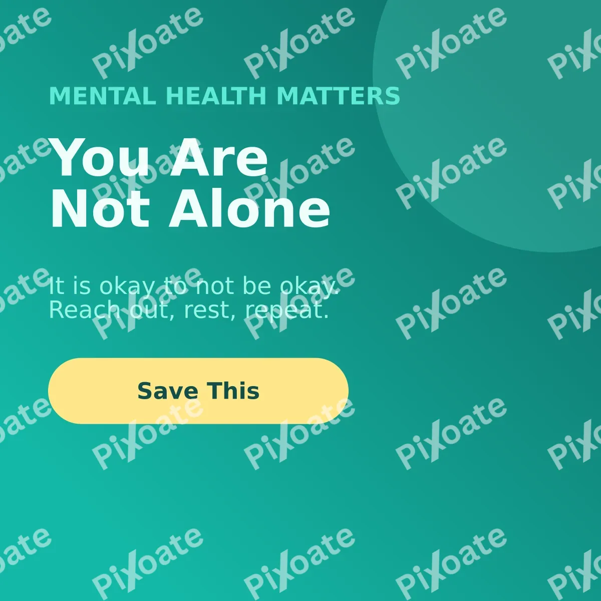 Mental Health Matters — editable teal social media template, instagram post