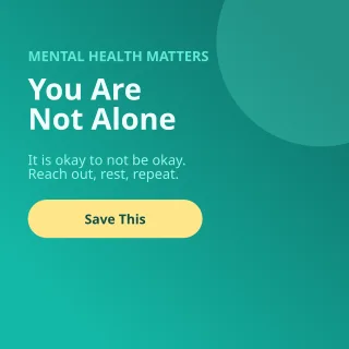 Mental Health Matters — editable teal social media template, instagram post