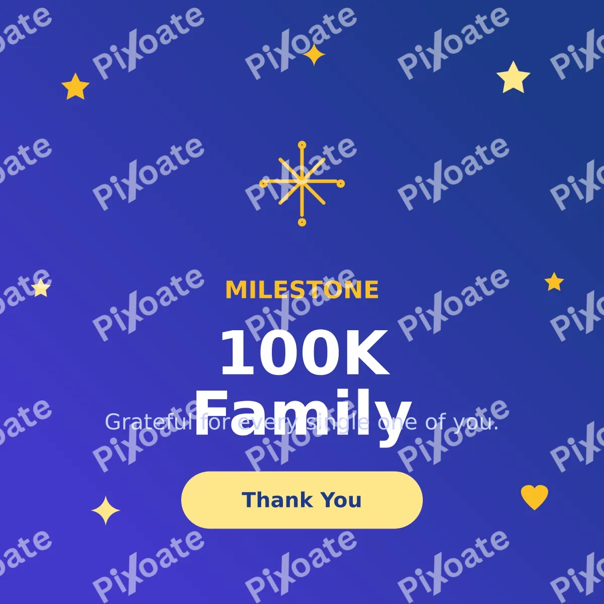 Milestone Followers — editable blue social media template, instagram post