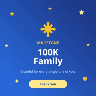 Milestone Followers — editable blue social media template, instagram post