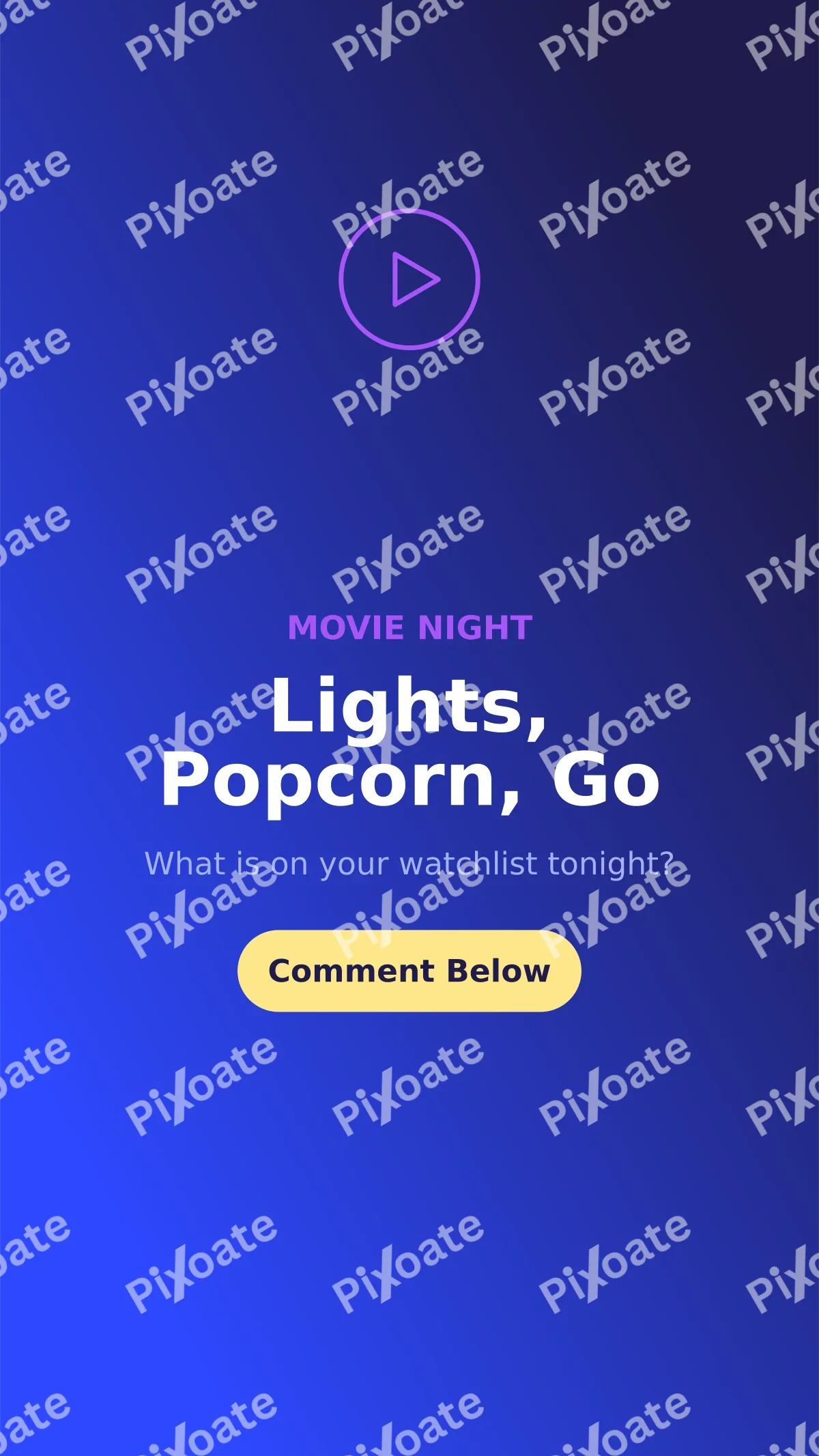 Movie Night Movie Night — editable blue social media template, story / reel