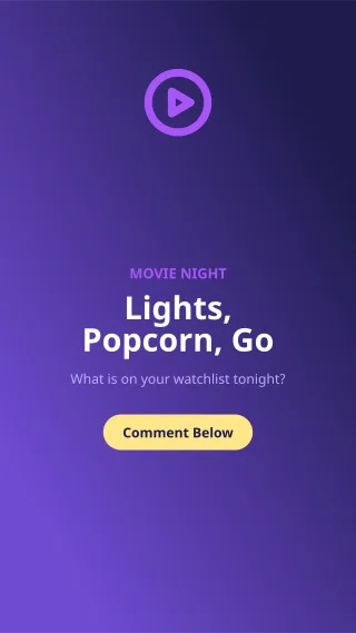 Movie Night — editable blue social media template, story / reel