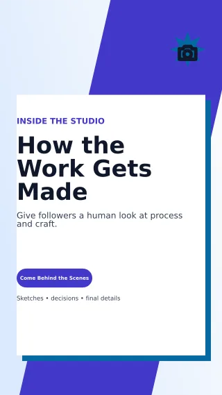 Neo Behind the Scenes Story — editable white social media template, story / reel