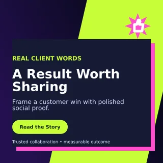 Neo Client Testimonial Square Post — editable black social media template, instagram post