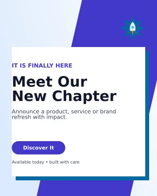 Neo Launch Announcement Portrait Post — editable white social media template, instagram portrait