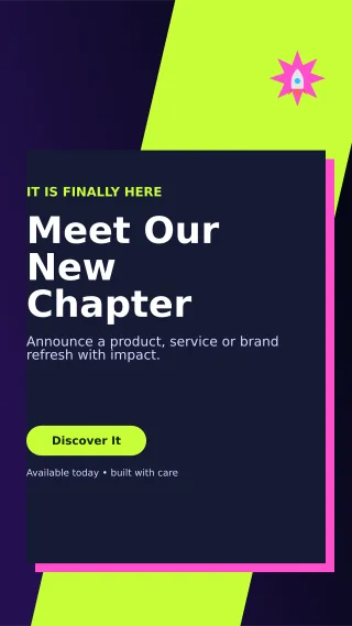 Neo Launch Announcement Story — editable black social media template, story / reel