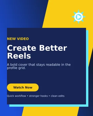 Neo Reel Cover Portrait Post — editable blue social media template, instagram portrait