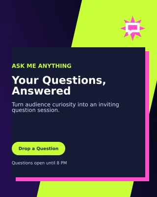 Neo Story Q&A Portrait Post — editable black social media template, instagram portrait