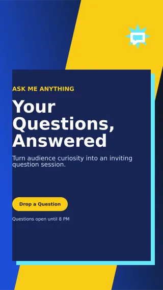 Neo Story Q&A Story — editable blue social media template, story / reel