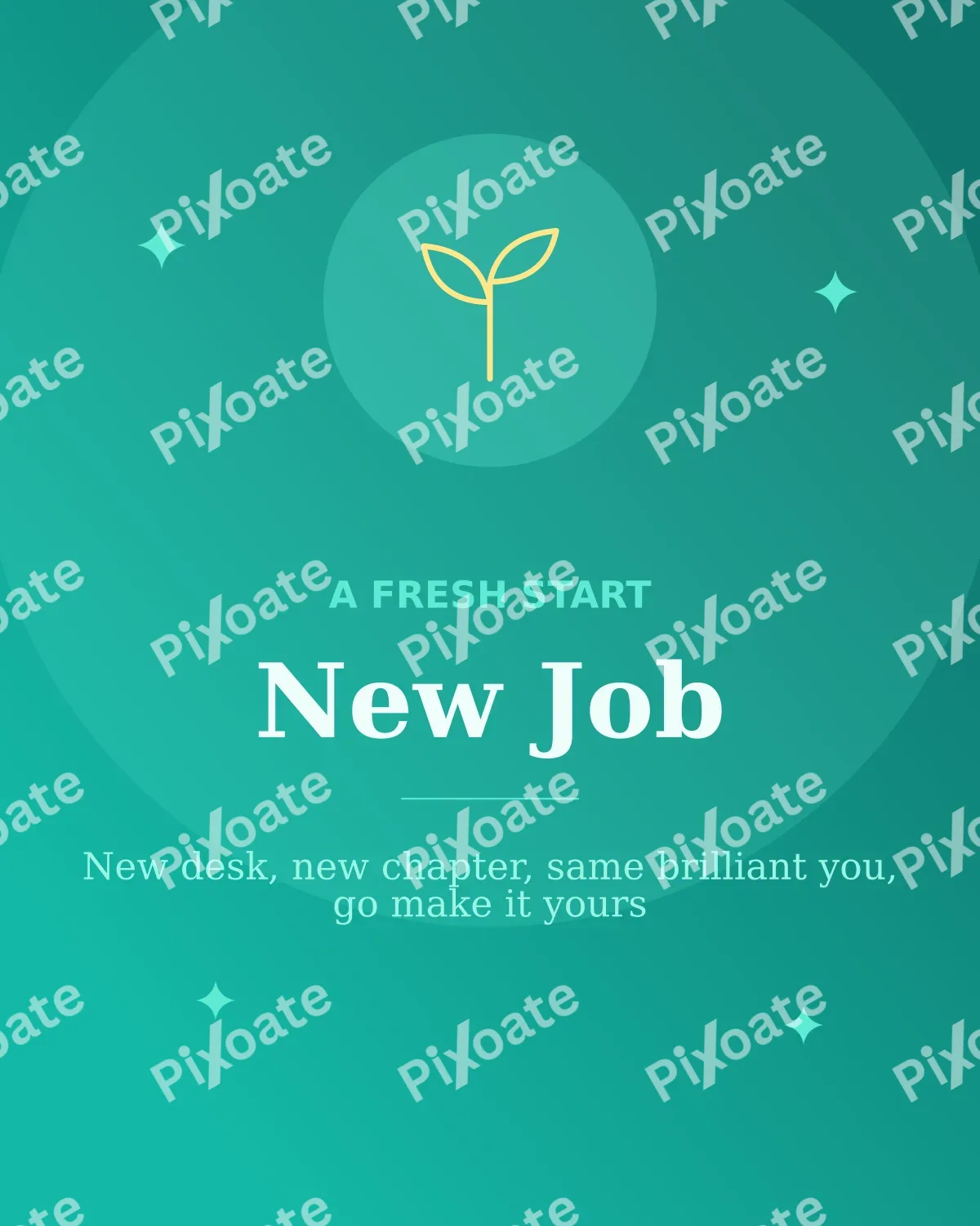 New Job New Job — editable teal social media template, instagram portrait
