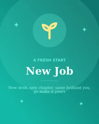 New Job New Job — editable teal social media template, instagram portrait
