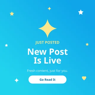 New Post — editable blue social media template, instagram post