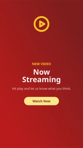 New Video — editable red social media template, story / reel