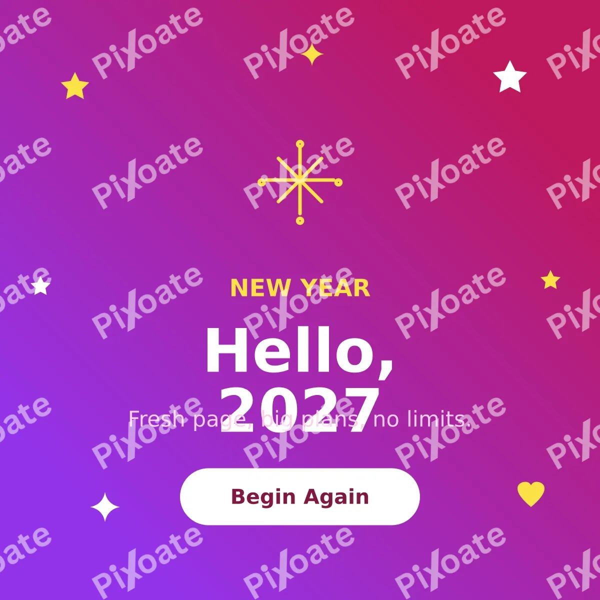 New Year Hello New Year Hello — editable pink social media template, instagram post