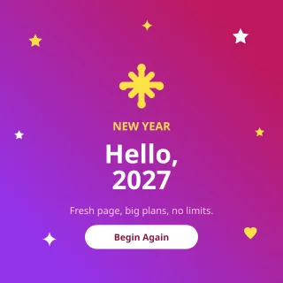 New Year Hello — editable pink social media template, instagram post