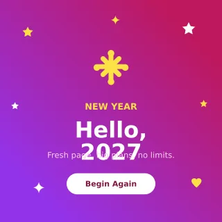 New Year Hello — editable pink social media template, instagram post