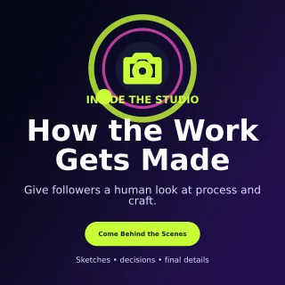Orbit Behind the Scenes Square Post — editable black social media template, instagram post