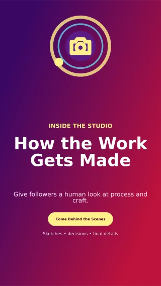 Orbit Behind the Scenes Story — editable purple social media template, story / reel
