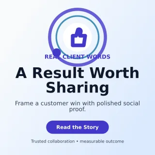 Orbit Client Testimonial Square Post — editable white social media template, instagram post