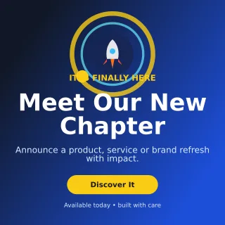 Orbit Launch Announcement Square Post — editable blue social media template, instagram post