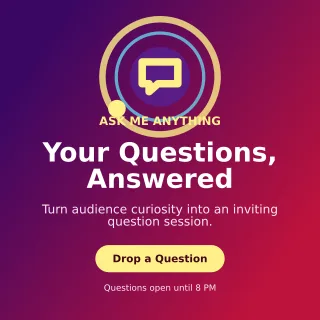 Orbit Story Q&A Square Post — editable purple social media template, instagram post