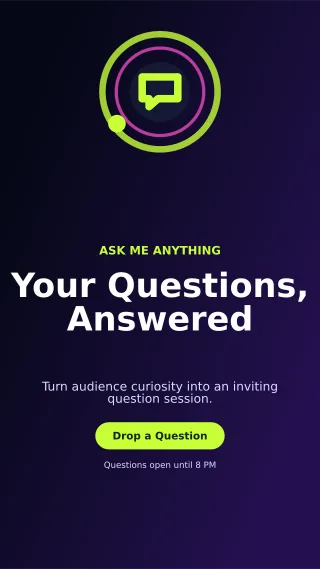 Orbit Story Q&A Story — editable black social media template, story / reel