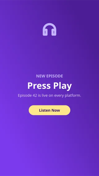 Podcast Episode — editable purple social media template, story / reel