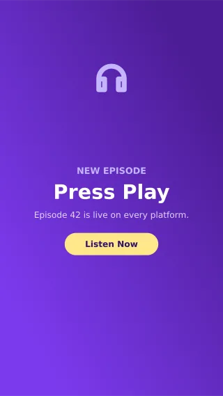Podcast Episode — editable purple social media template, story / reel