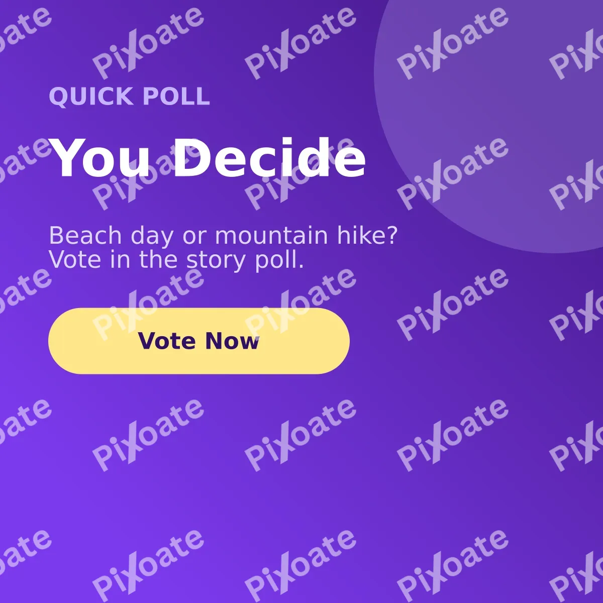 Poll Poll — editable purple social media template, instagram post