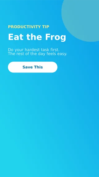 Productivity Tip Productivity Tip — editable blue social media template, story / reel