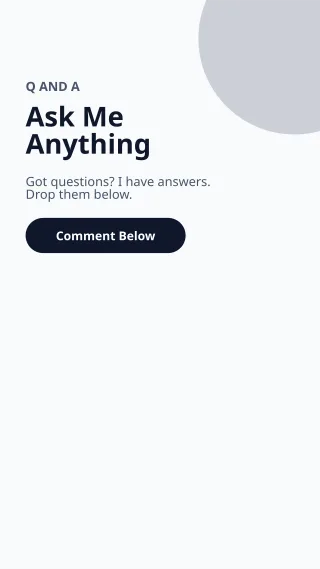 Q and A — editable white social media template, story / reel