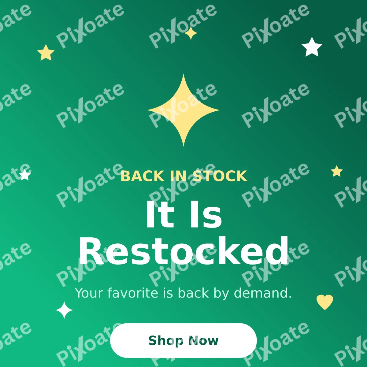 Restocked Restocked — editable green social media template, instagram post