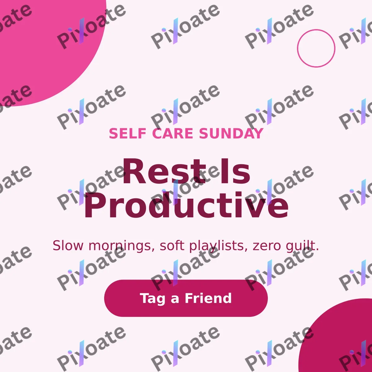 Self Care Sunday Self Care Sunday — editable white social media template, instagram post