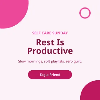 Self Care Sunday — editable white social media template, instagram post