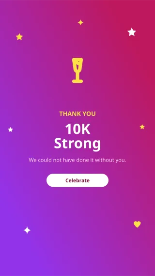 Thank You for 10k — editable pink social media template, story / reel