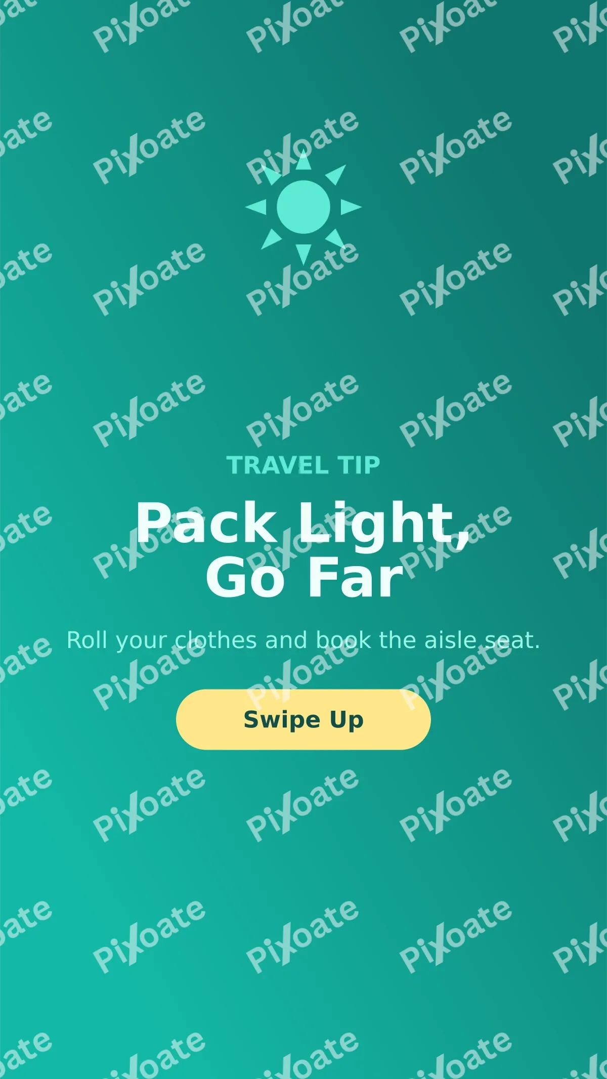 Travel Tip — editable teal social media template, story / reel