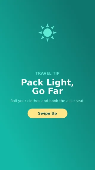 Travel Tip — editable teal social media template, story / reel