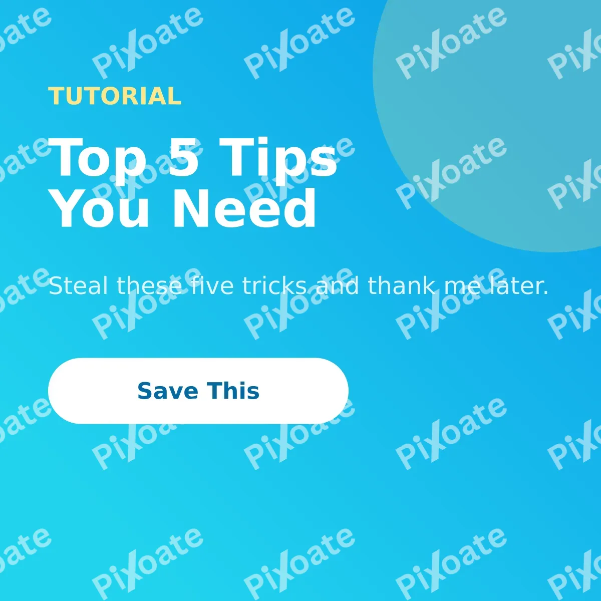 Tutorial — editable blue social media template, instagram post